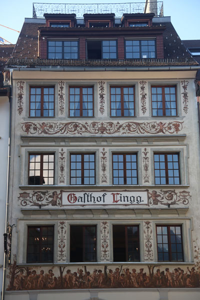 Historisches Gebäude Gasthof Lingg Außenansicht
